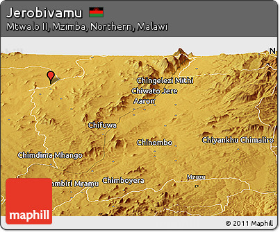 Physical Panoramic Map of Jerobivamu