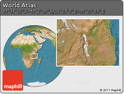 Satellite Location Map of the Area around 11° 20' 3" S, 34° 55' 29" E
