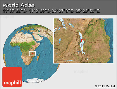 Satellite Location Map of the Area around 11° 20' 3" S, 34° 55' 29" E