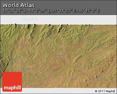 Satellite 3D Map of the Area around 11° 20' 3" S, 35° 46' 29" E