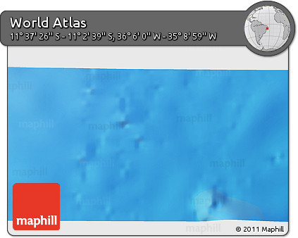 Physical 3D Map of the Area around 11° 20' 3" S, 35° 37' 30" W