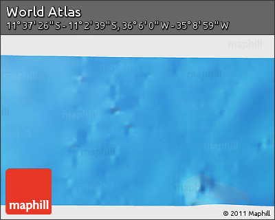 Physical 3D Map of the Area around 11° 20' 3" S, 35° 37' 30" W