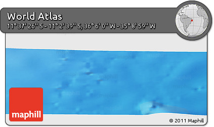 Physical Panoramic Map of the Area around 11° 20' 3" S, 35° 37' 30" W