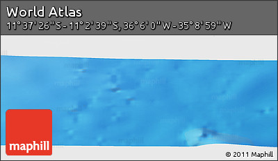 Physical Panoramic Map of the Area around 11° 20' 3" S, 35° 37' 30" W