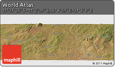 Satellite Panoramic Map of the Area around 11° 20' 3" S, 36° 37' 30" E