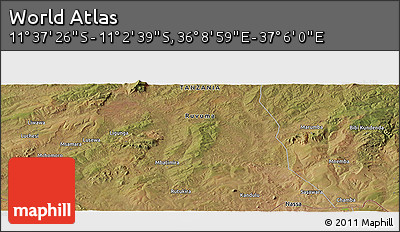 Satellite Panoramic Map of the Area around 11° 20' 3" S, 36° 37' 30" E