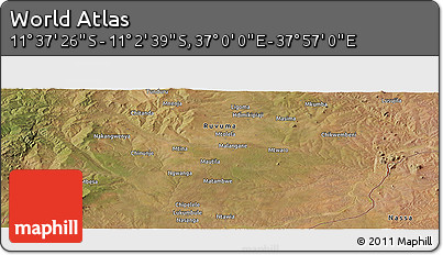 Satellite Panoramic Map of the Area around 11° 20' 3" S, 37° 28' 30" E