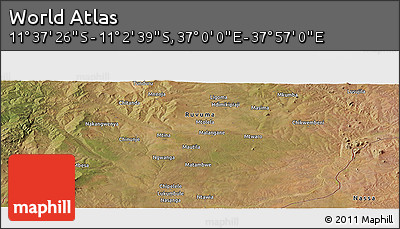 Satellite Panoramic Map of the Area around 11° 20' 3" S, 37° 28' 30" E