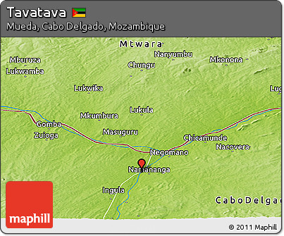 Physical Panoramic Map of Tavatava