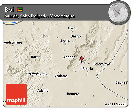 Shaded Relief 3D Map of Boi