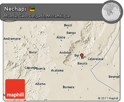 Shaded Relief 3D Map of Nechapi