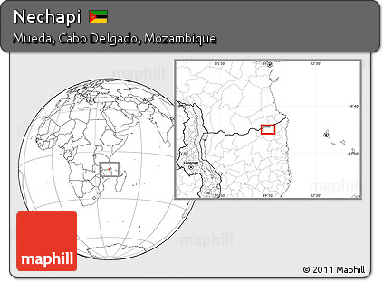 Blank Location Map of Nechapi