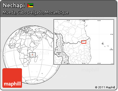Blank Location Map of Nechapi