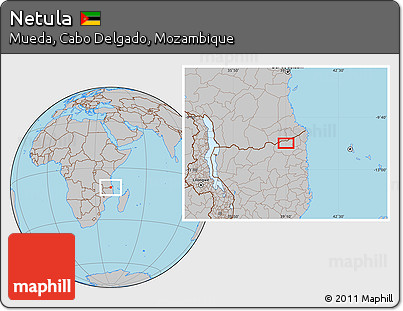 Gray Location Map of Netula