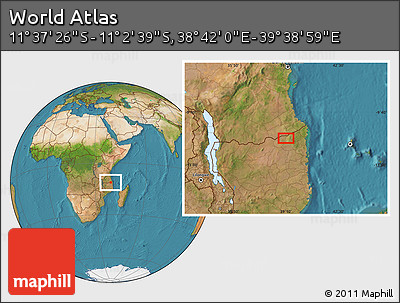 Satellite Location Map of the Area around 11° 20' 3" S, 39° 10' 29" E