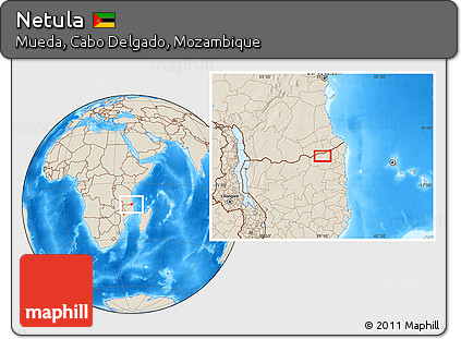 Shaded Relief Location Map of Netula