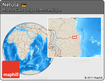Shaded Relief Location Map of Netula