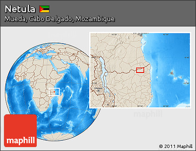 Shaded Relief Location Map of Netula