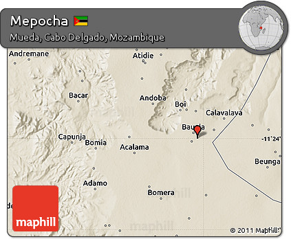 Shaded Relief Map of Mepocha