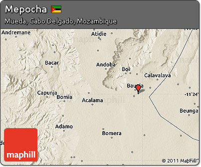 Shaded Relief Map of Mepocha