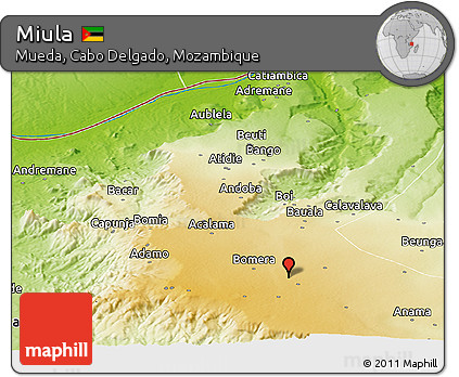 Physical Panoramic Map of Miula