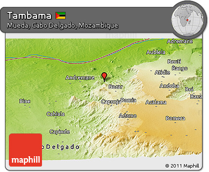 Physical Panoramic Map of Tambama