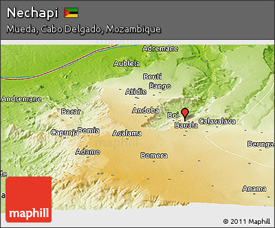 Physical Panoramic Map of Nechapi