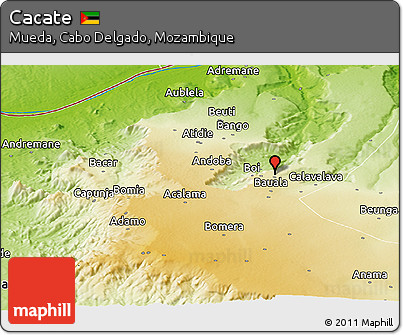 Physical Panoramic Map of Cacate