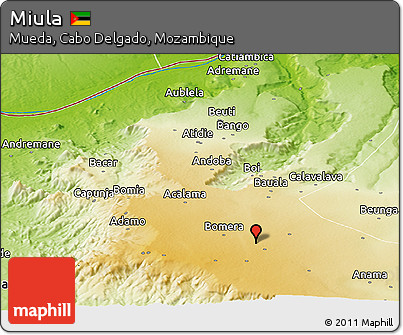 Physical Panoramic Map of Miula