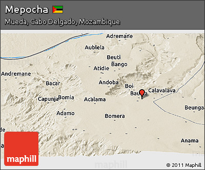 Shaded Relief Panoramic Map of Mepocha