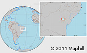 Gray Location Map of the area around 11° 20' 3" S, 39° 52' 30" W
