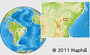 Physical Location Map of the area around 11° 20' 3" S, 39° 52' 30" W