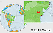 Political Location Map of the area around 11° 20' 3" S, 39° 52' 30" W