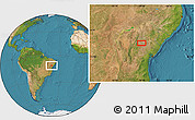 Satellite Location Map of the area around 11° 20' 3" S, 39° 52' 30" W