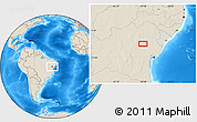 Shaded Relief Location Map of the area around 11° 20' 3" S, 39° 52' 30" W