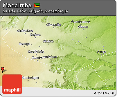 Physical 3D Map of Mandimba