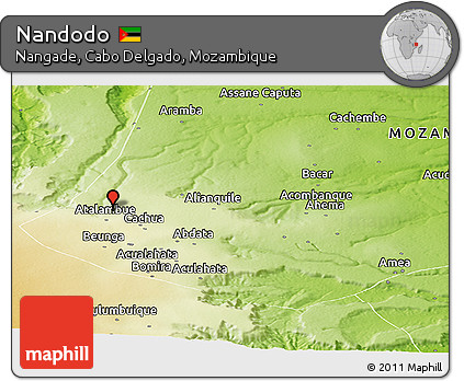 Physical Panoramic Map of Nandodo