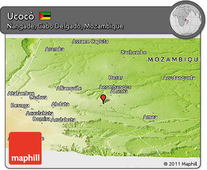 Physical Panoramic Map of Ucocò