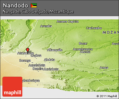 Physical Panoramic Map of Nandodo