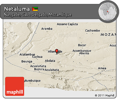 Shaded Relief Panoramic Map of Netaluma