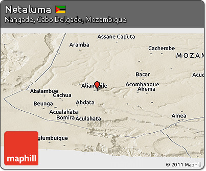 Shaded Relief Panoramic Map of Netaluma