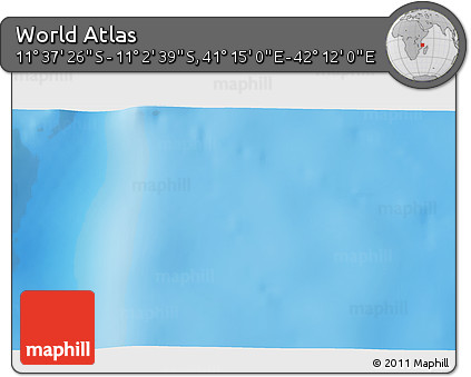 Shaded Relief 3D Map of the Area around 11° 20' 3" S, 41° 43' 30" E