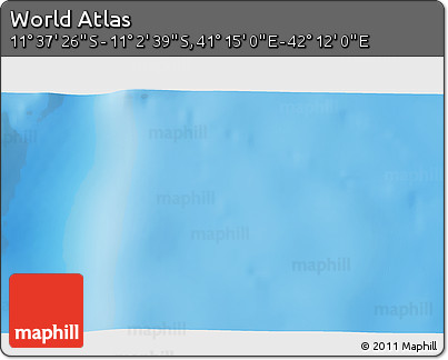 Shaded Relief 3D Map of the Area around 11° 20' 3" S, 41° 43' 30" E