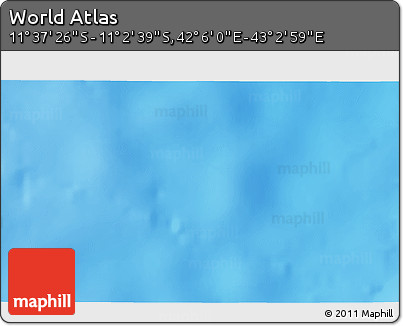 Shaded Relief 3D Map of the Area around 11° 20' 3" S, 42° 34' 30" E