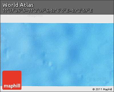 Shaded Relief 3D Map of the Area around 11° 20' 3" S, 42° 34' 30" E