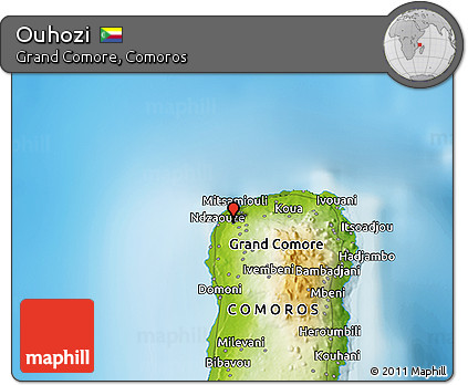 Physical 3D Map of Ouhozi