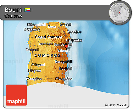 Political 3D Map of Bouni