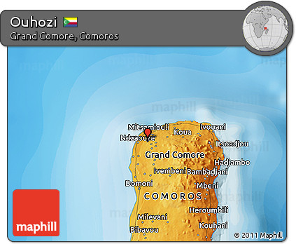 Political 3D Map of Ouhozi