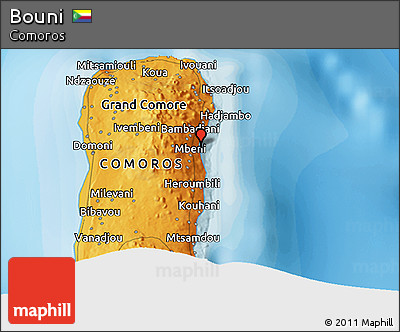 Political 3D Map of Bouni