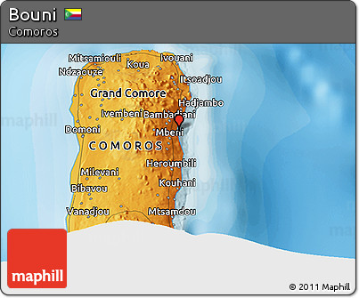 Political 3D Map of Bouni